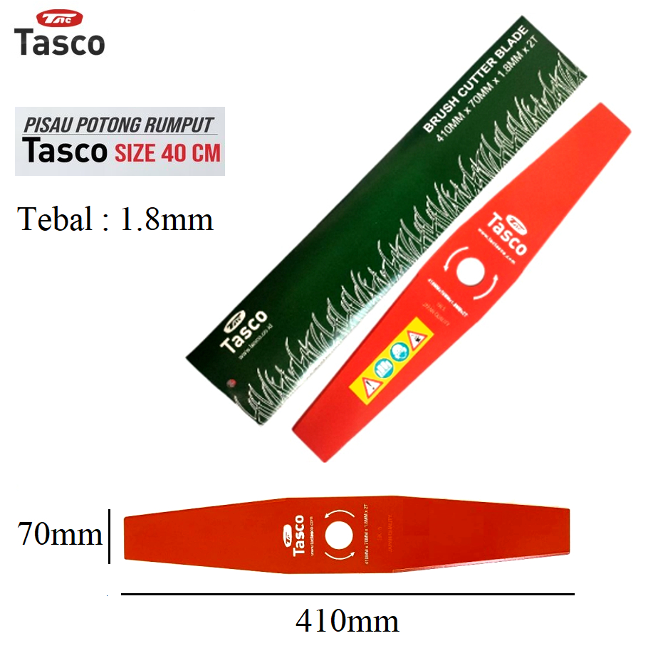TASCO Mata Pisau Mesin Potong Rumput Gendong - TASCO 410 X 70 X 1.8 x 2 / Pisau Potong Rumput Tasco 41cm 41 cm  410mm / Mata Pisau Potong Rumput 410 mm