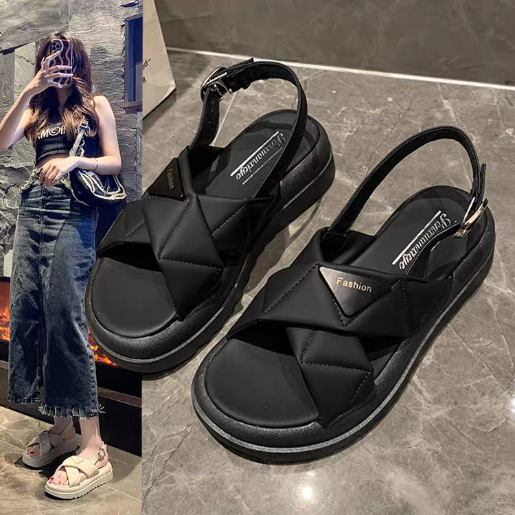 COD Sneakersdaily 785 Sandal Tali Wedges Hak Tebal Casual Wanita Premium