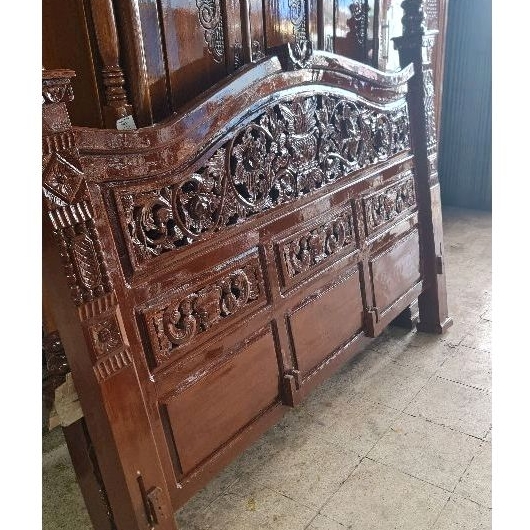 Dipan Divan Ranjang Kayu Jati Rahwana Kokoh 160x200 180x200