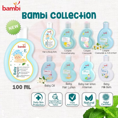 BAMBI Bath Series | Baby Shampoo | Baby Hair &amp; Body Bath | Baby Milk Bath | Mild Lotion | Head To Toe | Baby Hair Lotion | Baby Cologne