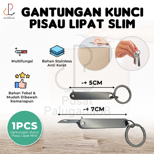 Gantungan Kunci Pisau Cutter Saku Lipat Keychain Knife Kecil Survival Folding Tool Mini Portable Camping Outdoor