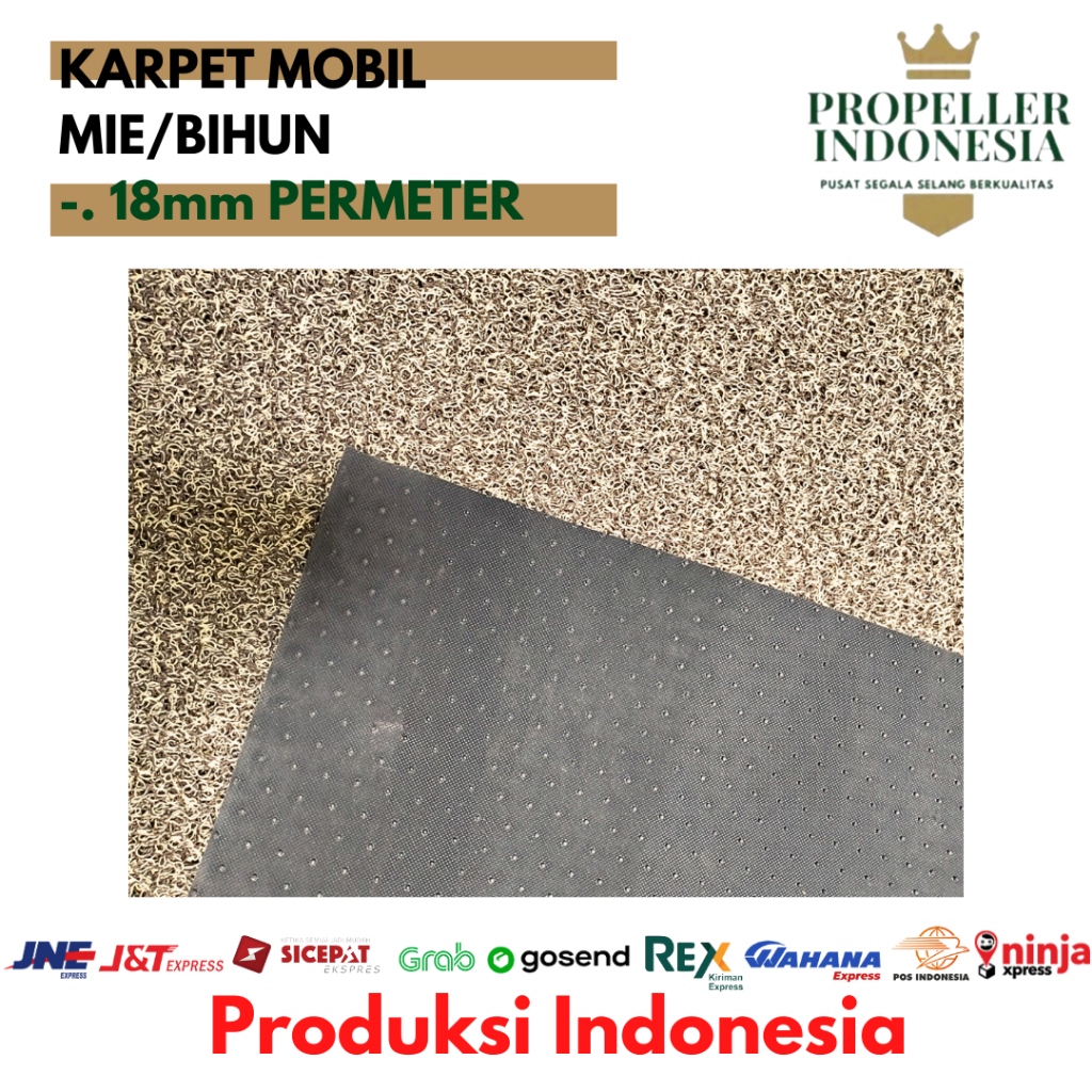 Karpet Alas Mobil Keset Mie/Bihun Dua Warna 18MM