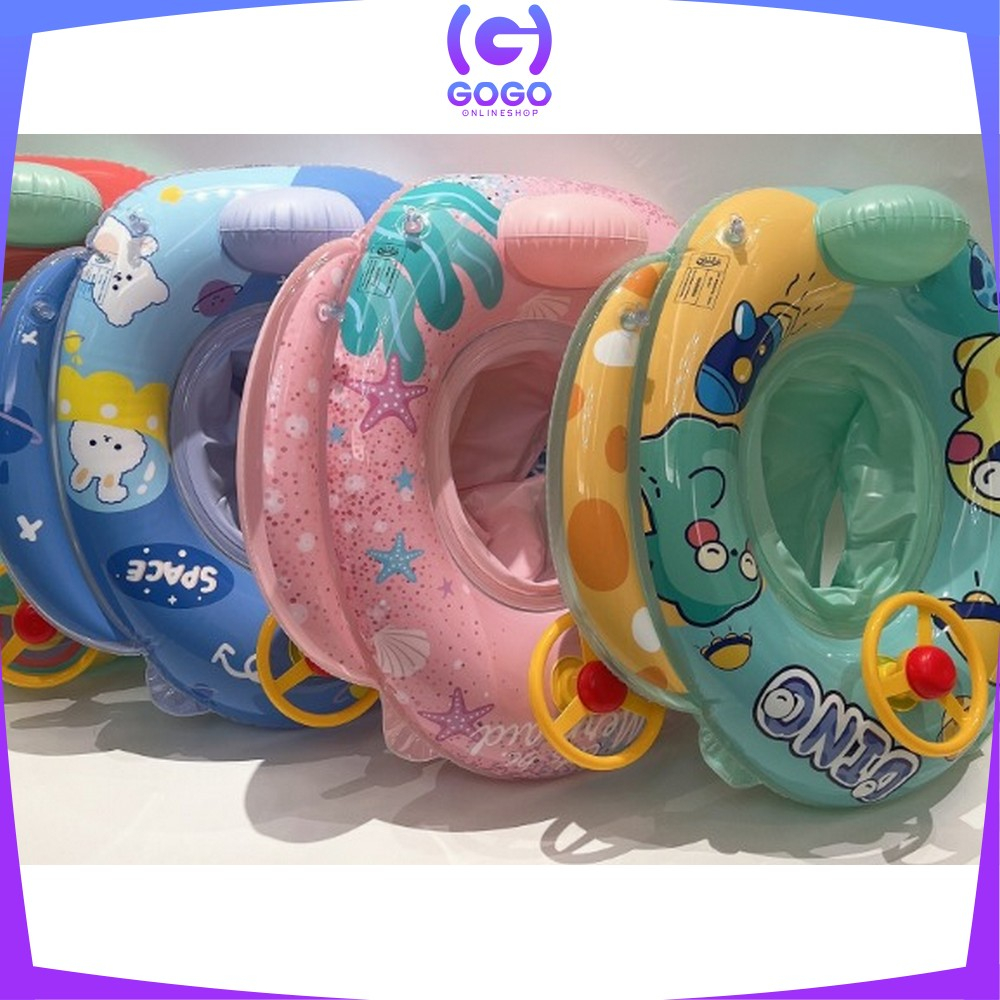 GOGO-M326 Ban Renang Anak Swim Ring Motif Stir Mobil Ban Renang Bayi Baby Swim Trainer / Pelampung Duduk Anak Bayi Balita Ada Pegangan Baby Float