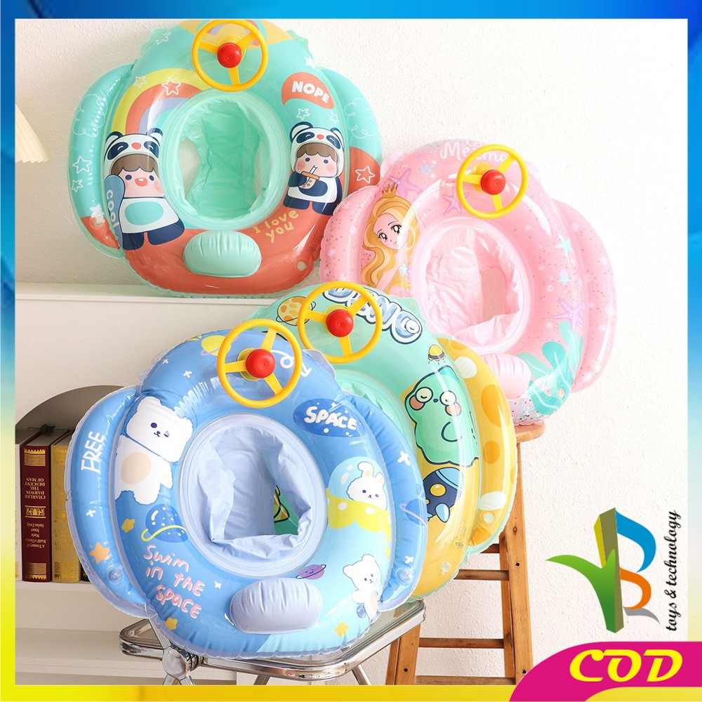 RB-M326 Ban Renang Anak Swim Ring Motif Stir Mobil Ban Renang Bayi Baby Swim Trainer / Pelampung Duduk Anak Bayi Balita Ada Pegangan Baby Float