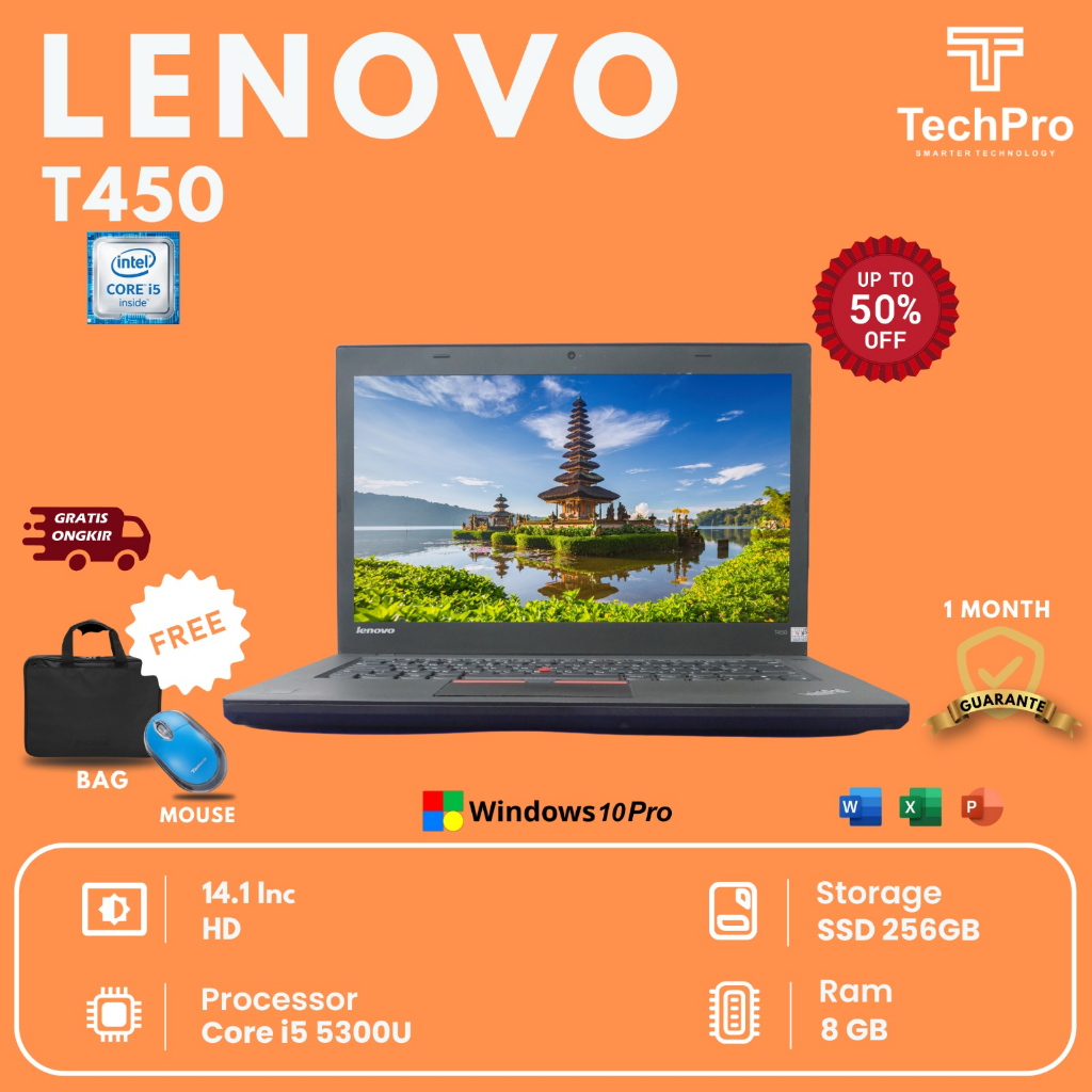 LAPTOP SECOND BERGARANSI LENOVO T450 MURRAH