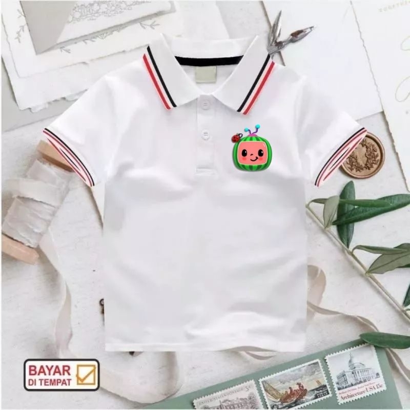 Kaos Wangki Anak Laki Laki Dan Perempuan Coco melon Dada Baju Polo Anak Kaos Polo Anak Baju Anak Unisex