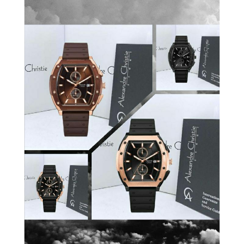 Jam Tangan Pria Alexandre Christie 6628 AC6628 AC 6628 Tali Karet / Rubber