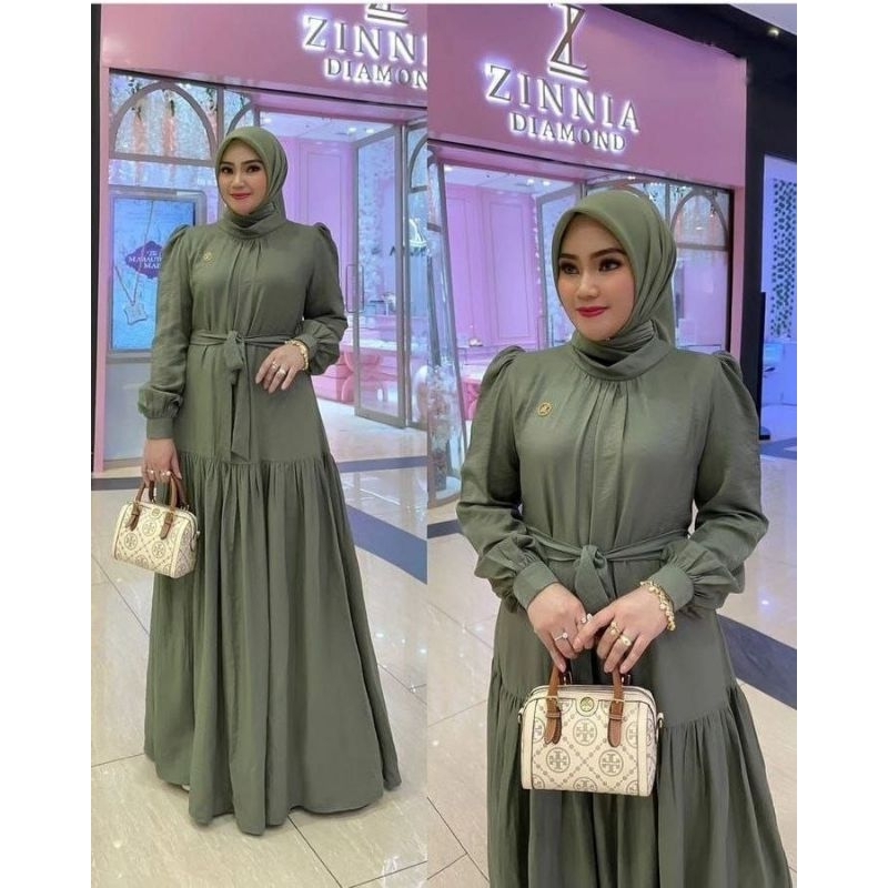 NEW NAMEERA DRESS SHIMER PREMIUM VIRAL DRESS MUSLIMAH DRESS POLOS TERLARIS