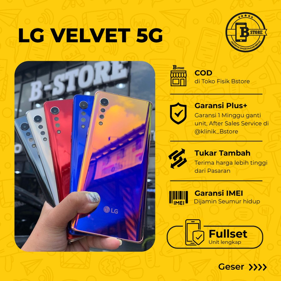 LG VELVET 5G - BATANGAN - RAM 6GB / 128GB - COD JAKARTA