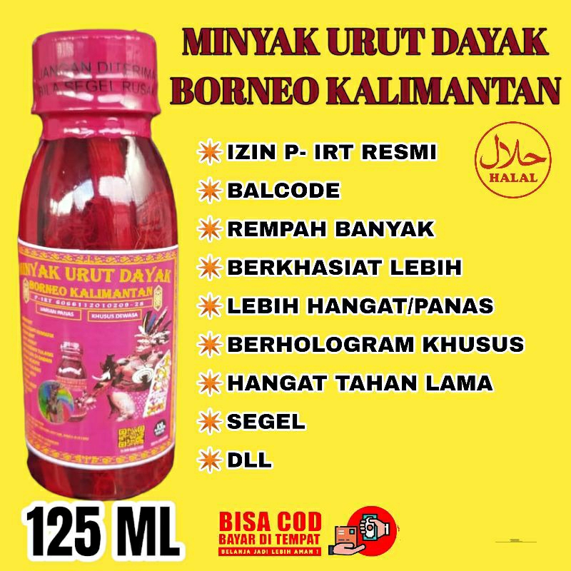 MINYAK URUT PANAS DAYAK KALIMANTAN 100% ORIGINAL
