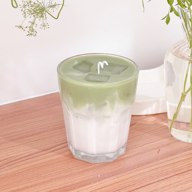 syasky candle studio matcha latte candle cafe decor prop photo gift hampers
