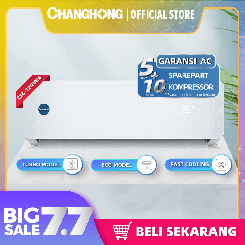 CHANGHONG AC Split 1.5 PK STANDARD - CSC 12NVB4 [INDOOR + OUTDOOR UNIT ONLY]  [FAST COOLING] [ECO MODE]