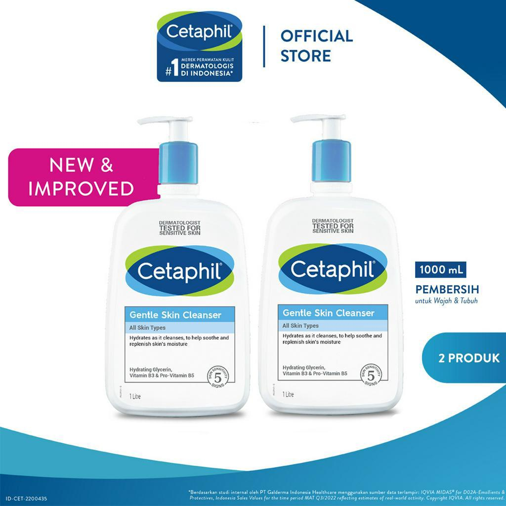 PROMO CETAPHIL GENTLE SKIN CLEANSER 1 LITER BUY 1 GET 1 FREE CETAPHIL 1 LITER