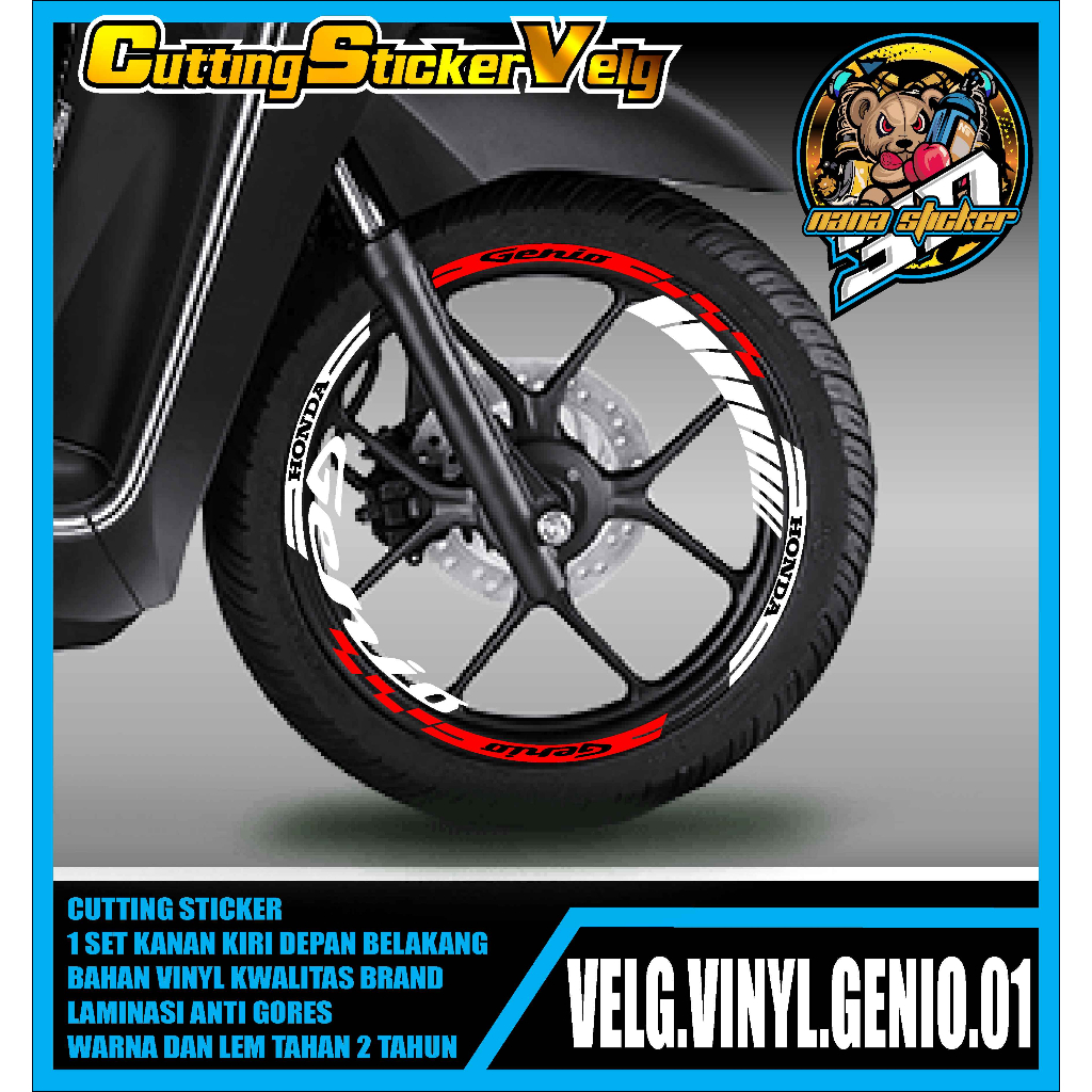 CUTTING STIKER VELG GENIO- STICKER LIS LIST VELG VARIASI GENIO 01