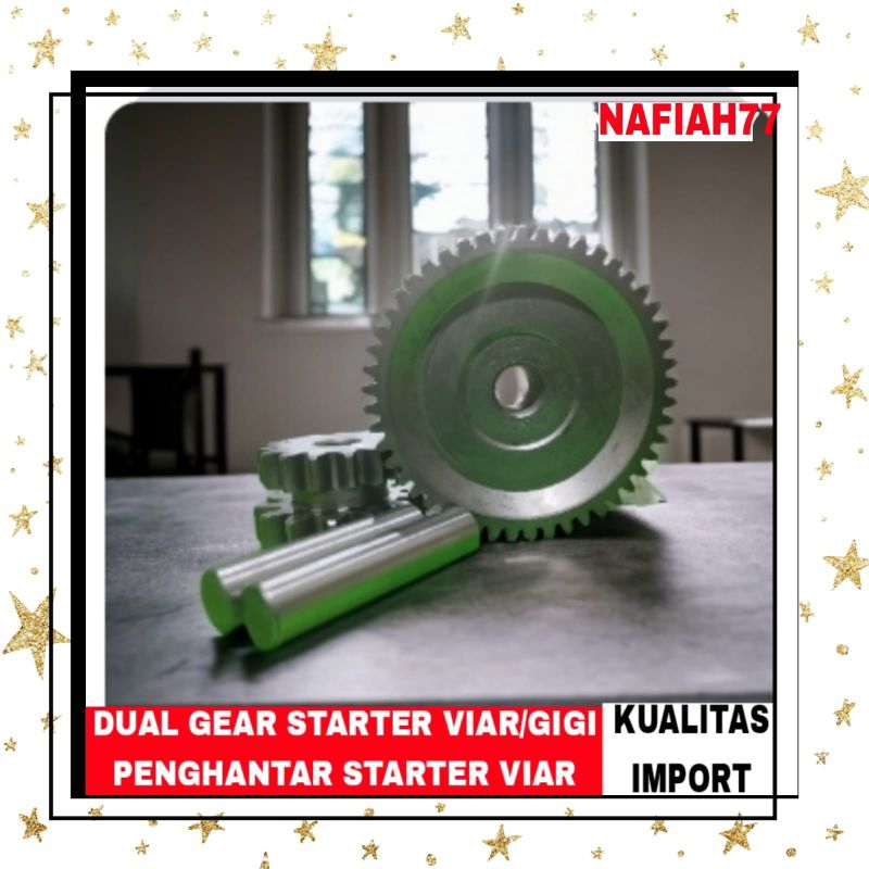 (TERMURAH)DUAL GEAR STARTER VIAR GEAR PENGHUBUNG STARTER VIAR SPARE PARTS RODA TIGA