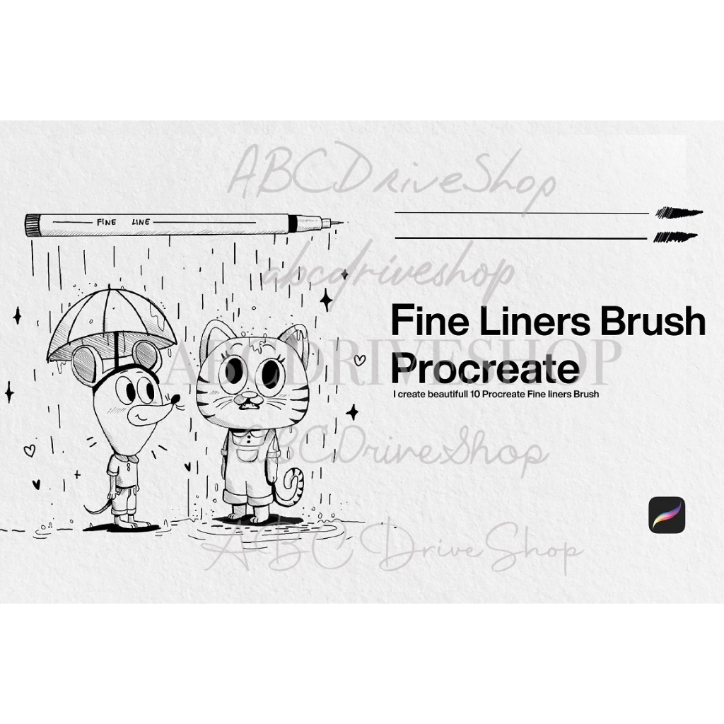 Procreate Brush - Marker, Liner, and Paper Texture Bundle Set