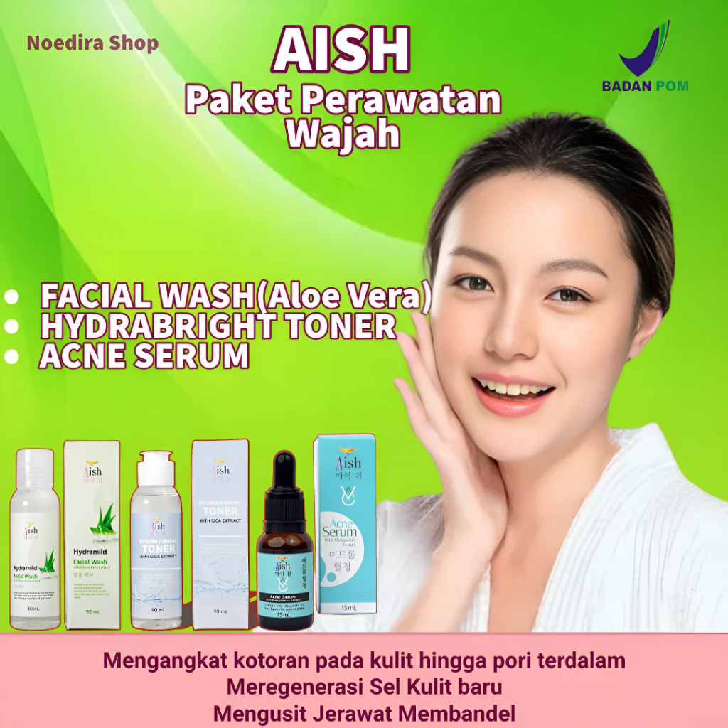 Aish Skincare Paket Perawatan Wajah Serum Viral Korea Anti Acne Dark Spot Brightening Face Pencerah Wajah