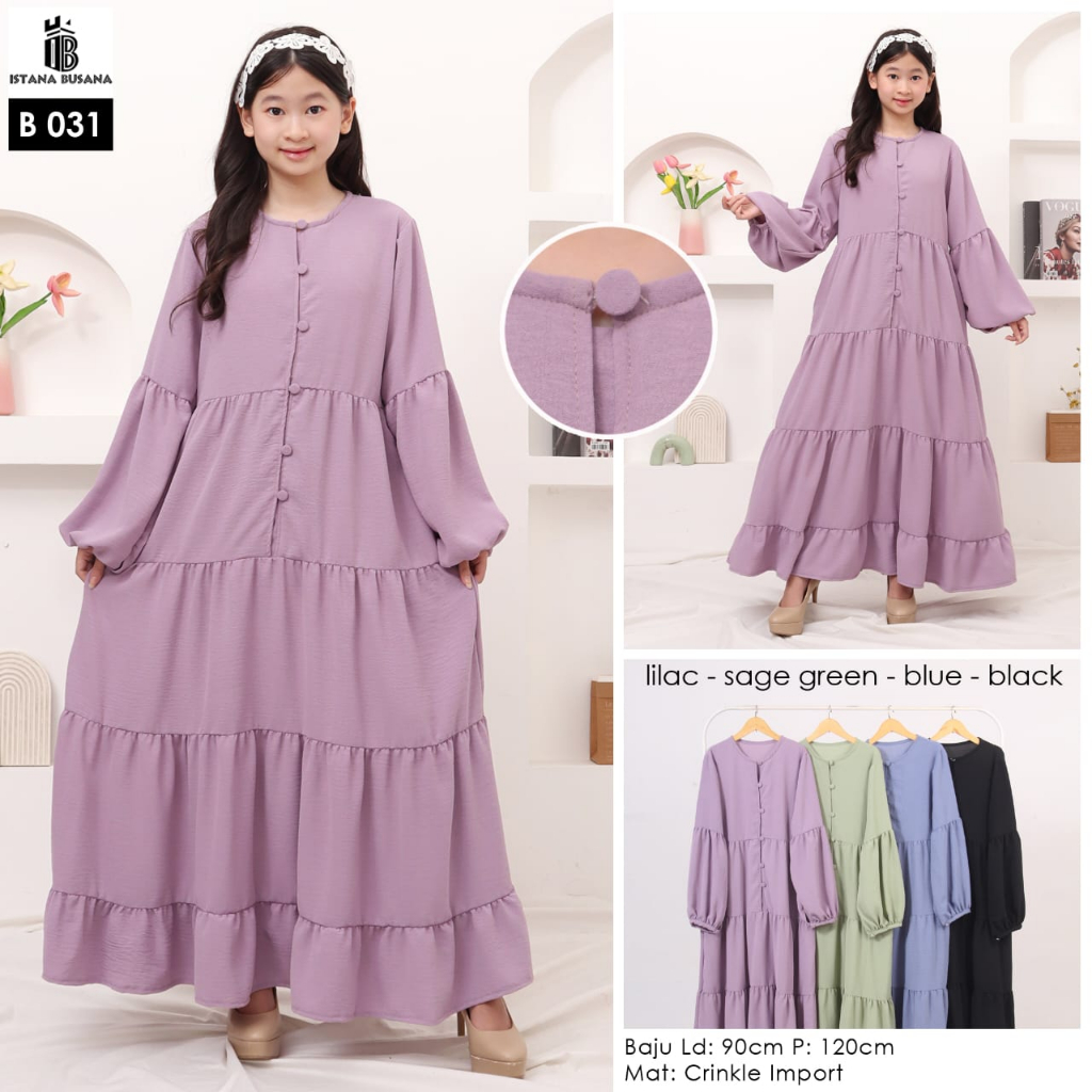 Gamis Lovely Kids Gamis Anak Perempuan Tanggung Dress Anak Tanggung Gamis Crincle Anak Bisa COD
