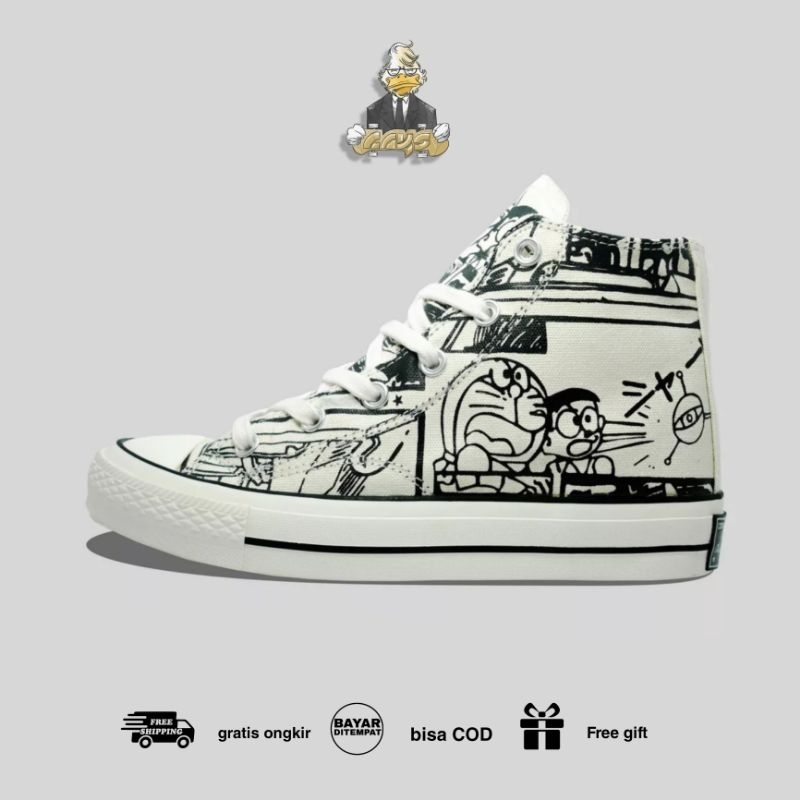 Sepatu Sneakers Converse Hight 70s karakter Doraemon
