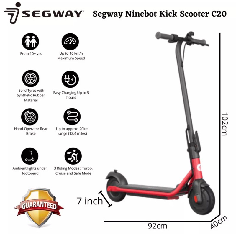 MURAH LIKE NEW SKUTER LISTRIK SEGWAY NINEBOT ASLI C20  UP TO 20 KM/JAME