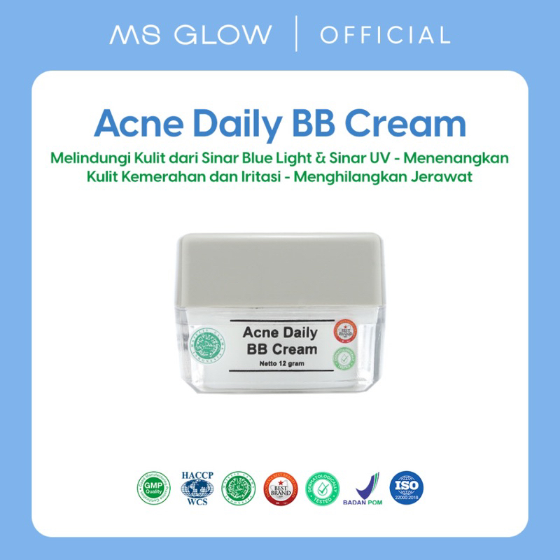 【Official Store】MS GLOW Whitening Day Cream Acne BBCream Sunglow Sunwhite Daily Cream SPF 30 50 PA++++ Krim Siang Msglow Pencerah Pemutih Kulit Wajah Kering Oily Sensitif Anti Bakteri Jerawat Bekas Noda Hitam Flek Anti Aging Glowing Whitening Viral BPOM