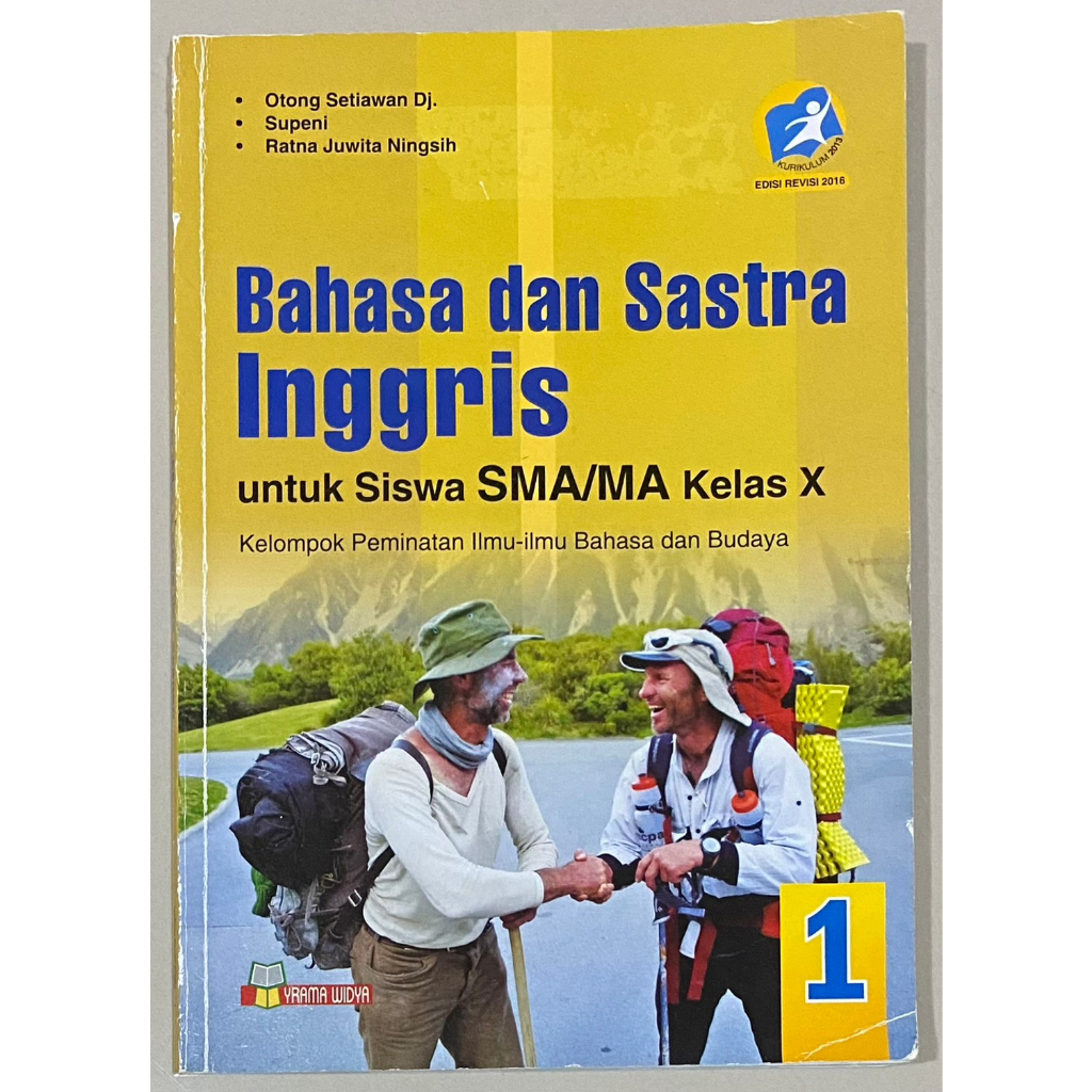 Buku Bahasa dan Sastra Inggris SMA Peminatan Kelas X / 1 / 10 Kurikulum 2013 Edisi Revisi 2016 Yrama
