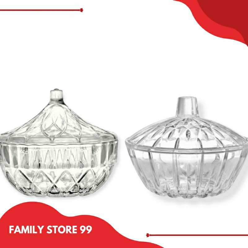 Candy Pot Wadah/Tempat Permen Kaca Kristal