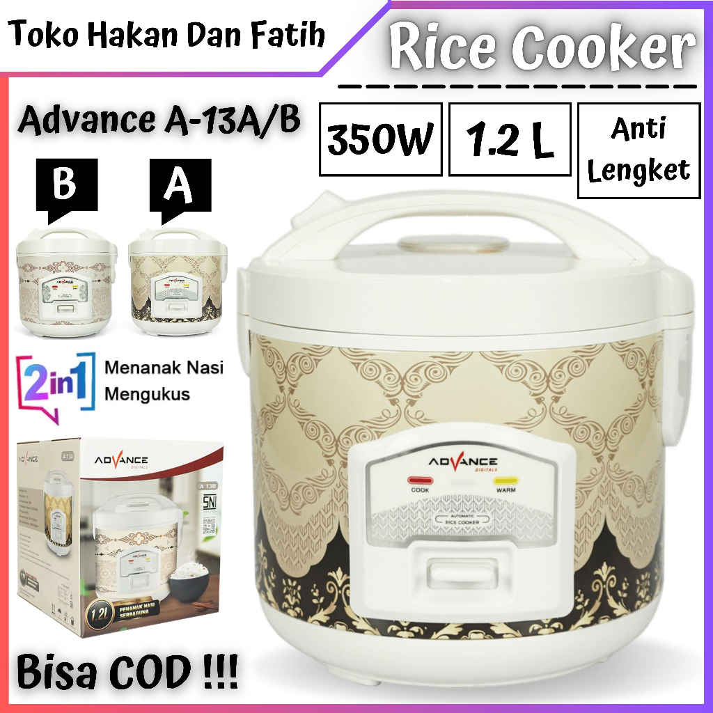Rice cooker Magic Com Advance A-13 1,2 liter BATIK | Advance A13-A/B Rice Cooker Advance 1,2L Penana
