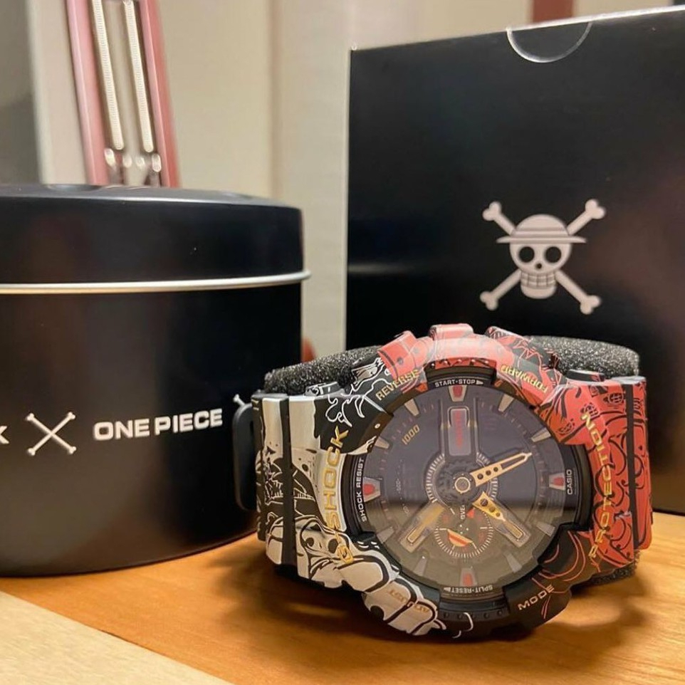 Asli Jam Tangan Pria G-SHOCK X ONE PIECE ANIME ORIGINAL CASIO FULL SET PROMO  GA-110 LAMPU OTOMATIS