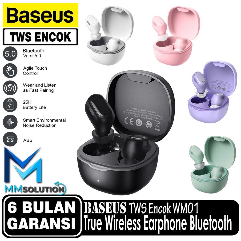 BASEUS ENCOK WM01 True Wireless Bluetooth Earphone Mini Earbuds TWS