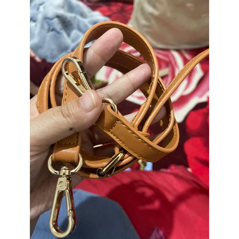 Tali Panjang Strap Tas Kulit Asli Biru coklat abu abu Preloved salad
