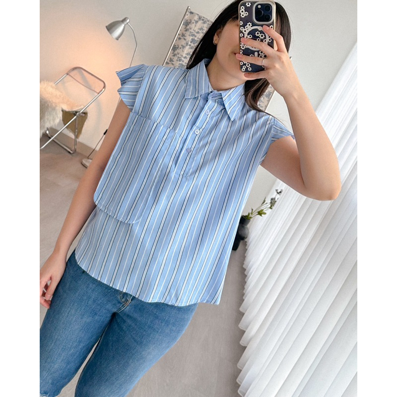 KANON  - Hazel Shirt - Kemeja pantai / musim panas lengan buntung trendy