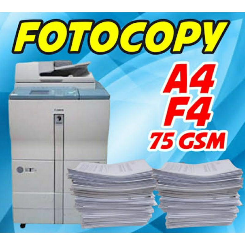 

Jasa Fotocopy hitam putih cetak file murah kertas F4 A4 75 gsm