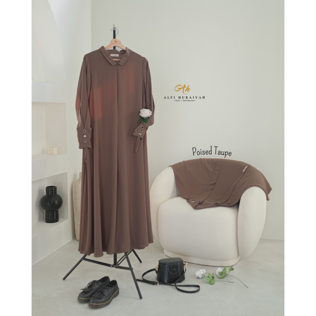 FLOWY GAMIS n KHIMAR by ALFI HURAIYAH klambieakhwat | bahan Aruz set jilbab abaya busui manset kancing