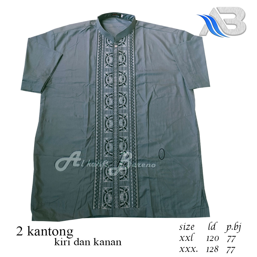 Baju Koko Pria Jumbo Dewasa Terbaru Koko Al qadr Lengan Pendek Katun BIG SIZE COD