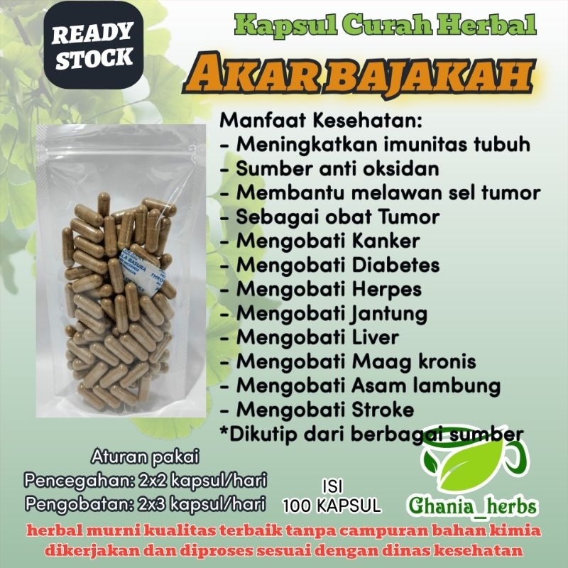 Kapsul Herbal AKAR BAJAKAH isi 100 Kapsul