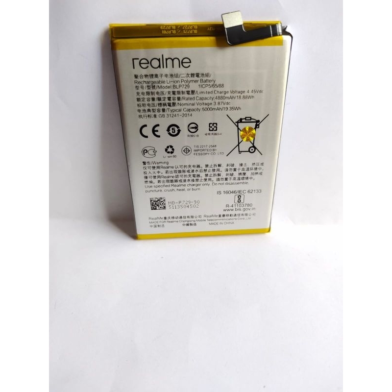 baterai realme 5/batre realme 5i/5s realme c3 blp729 ORIGINAL