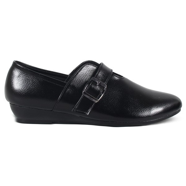 Sepatu Slip On Wanita H 3807 Brand Hertz Sepatu Pantofel  Kasual Semi Formal Wanita Kerja Kuliah Hangout - Hitam