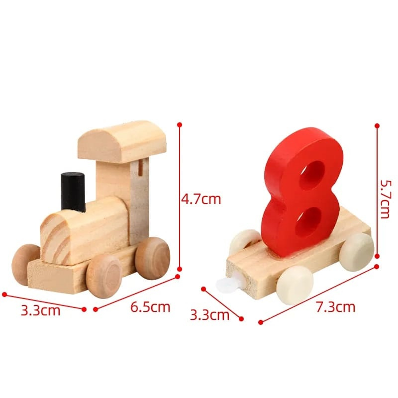 Wooden Train 123 Puzzle Angka Mainan Kereta Kayu Mainan Balita Wooden Toys Mainan Kayu kereta Anak Puzzle Kayu Puzzle Anak 246-12