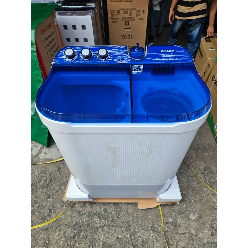 SHARP MESIN CUCI 2 TABUNG ES-T1090 Biru