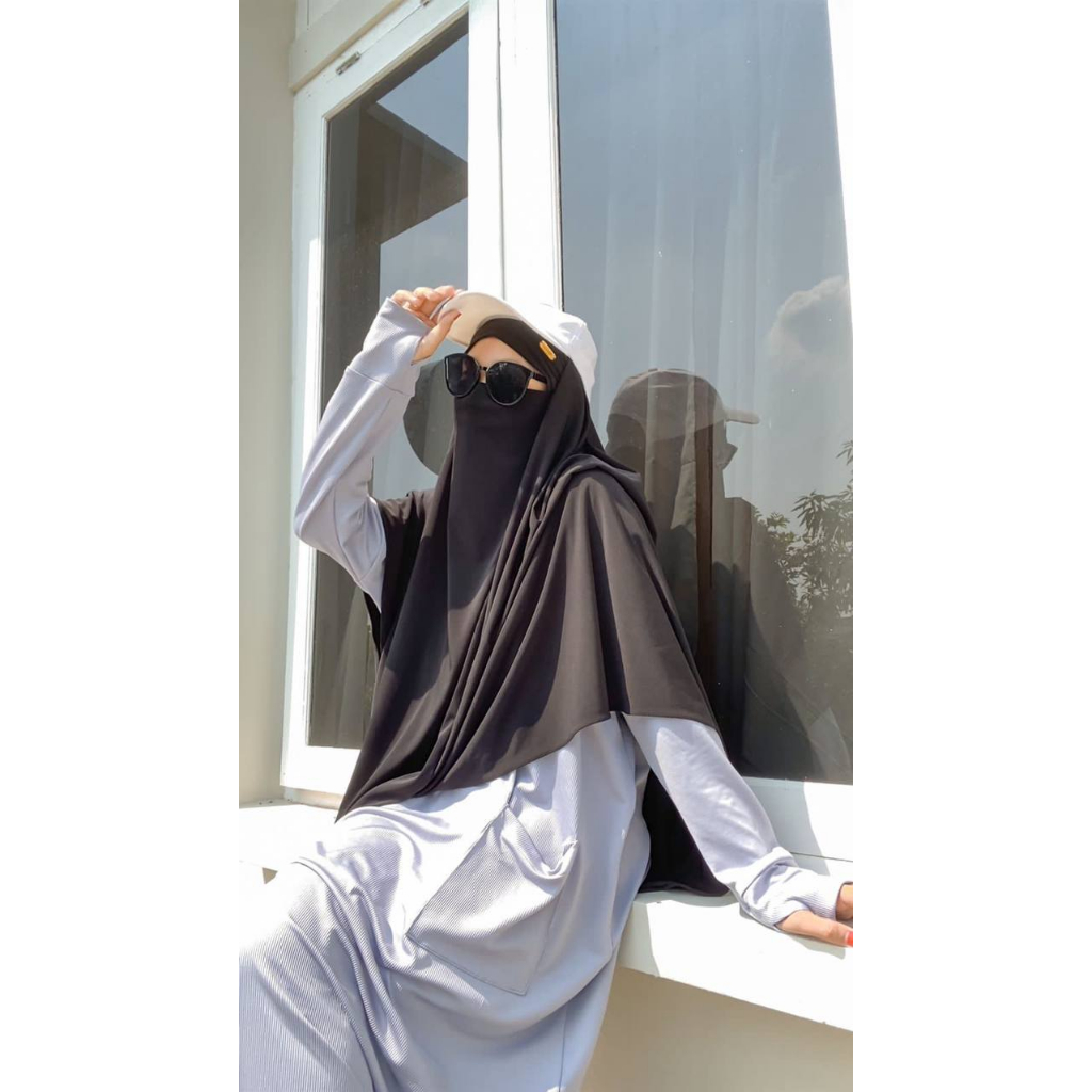Abaya knit sheira/abaya rib knit batwing(Abaya saja)