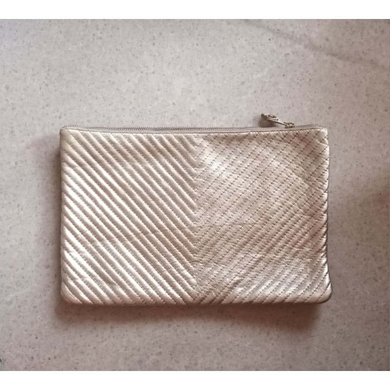 Clutch Silver Red Cettu Genuine Leather 2nd