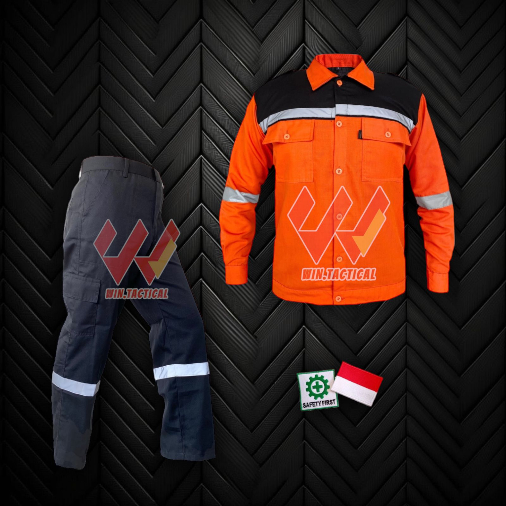 Katelpak Setelan Wearpack Safety Atasan Kemeja Kerja Atasan Katelpak Potongan Setelan Dengan Scotlight Panjang