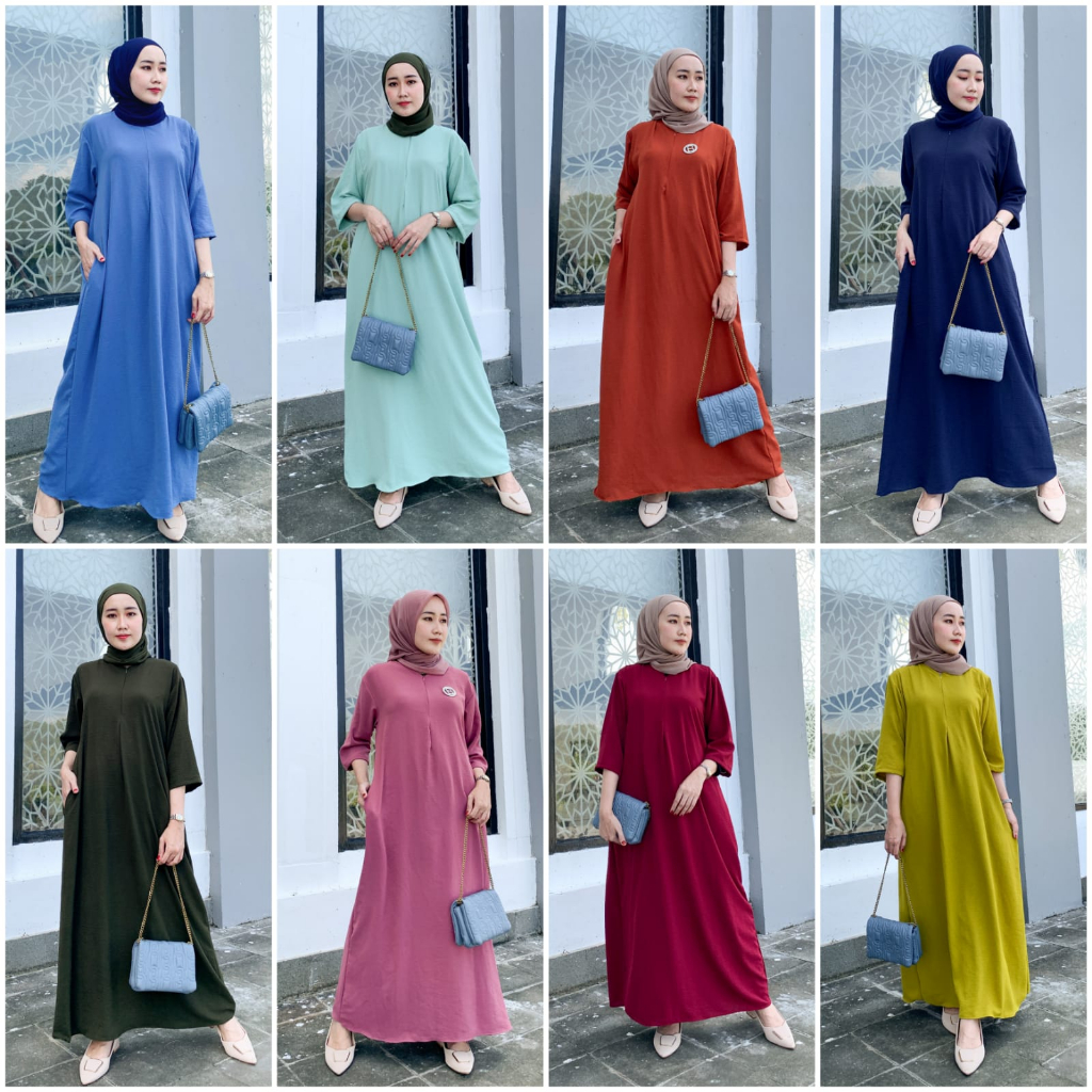 DASTER GAMIS POLOS CRINKLE BUSUI JUMBO