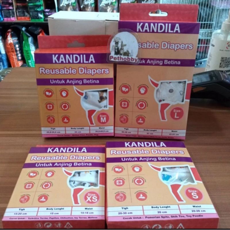 Popok Anjing Betina Reusable Kandila untuk Semua Ukuran, Cocok untuk Yorkshire, Chihuahua, dan Ras K
