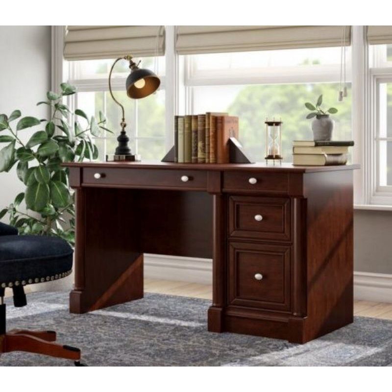 MEJA KANTOR KAYU JATI_MEJA KERJA MINIMALIS_MEJA BELAJAR JATI