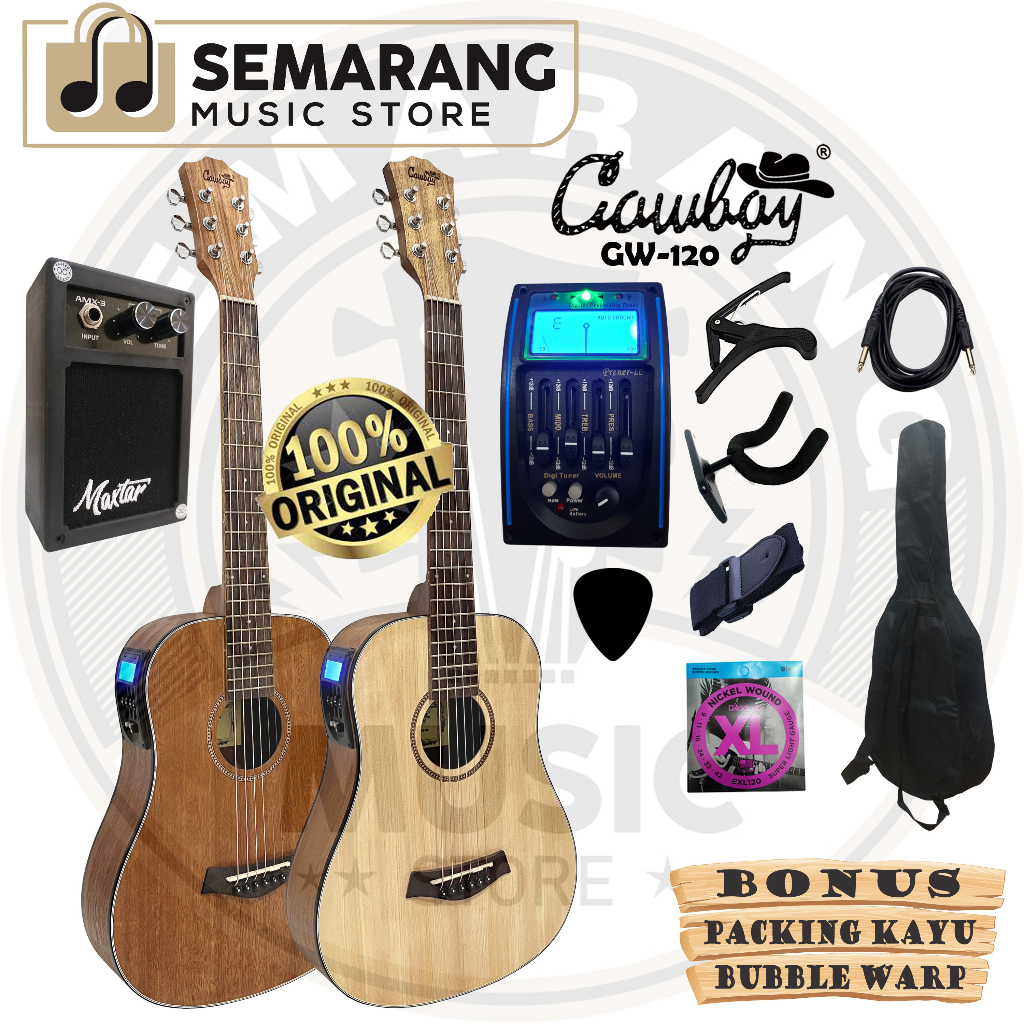 ORIGINAL!!! Gitar Akustik Elektrik ¾ Import Merk Cowboy GW-120 NA GW 120NS 3/4 3per4 LC Prener