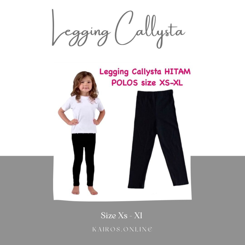 LEGGING POLOS CALLYSTA ANAK PREMIUM WARNA HITAM