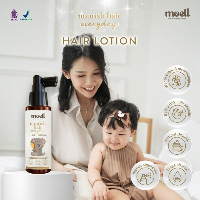 Moell Hair Lotion 100ml / Nourish Hair Everyday / Hair Lotion Natural Alcohol Free CBKS