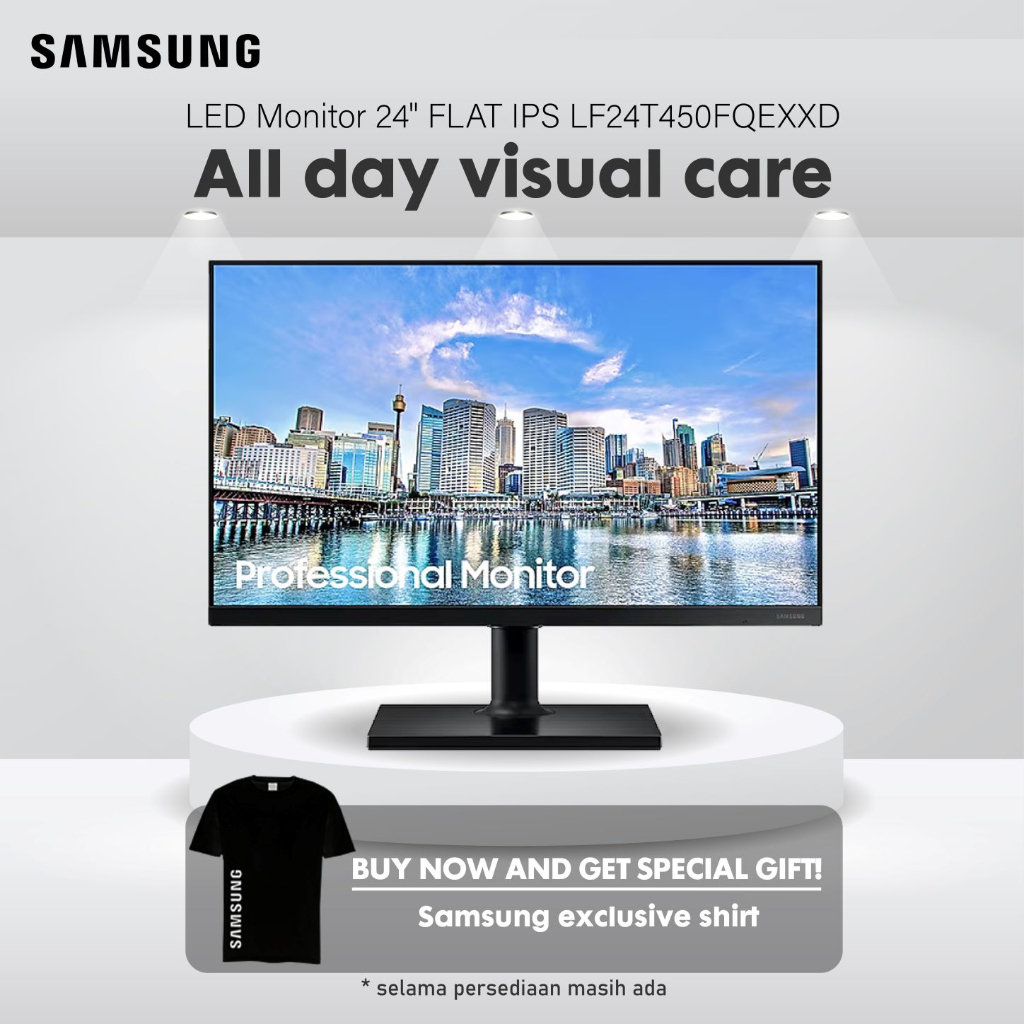 Monitor Samsung LF24T450 75Hz FHD IPS Bezel-less with Ergonomics Stand